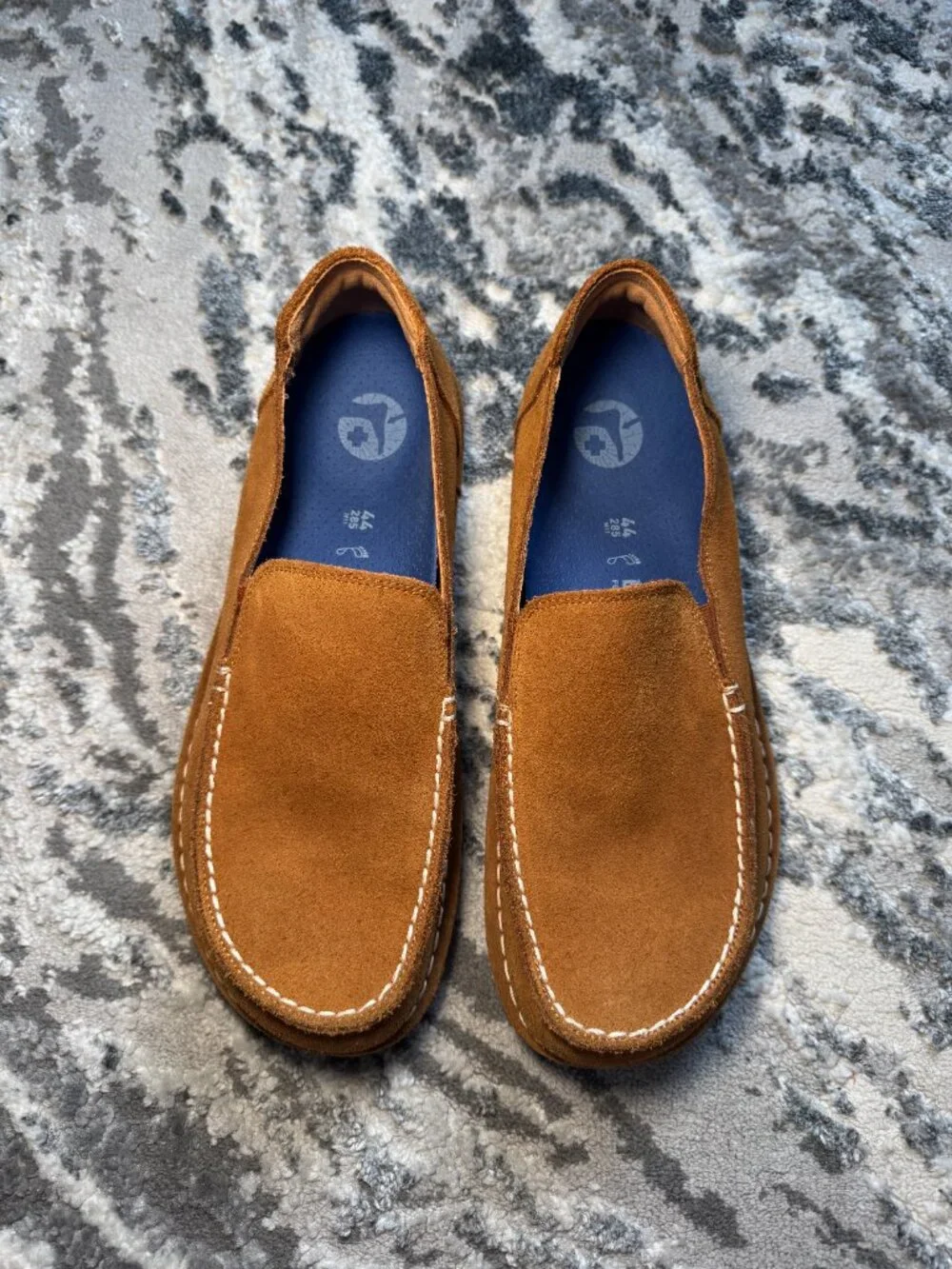 Birkenstock Utti Loafers in Mink Suede with White Contrast Stitching
